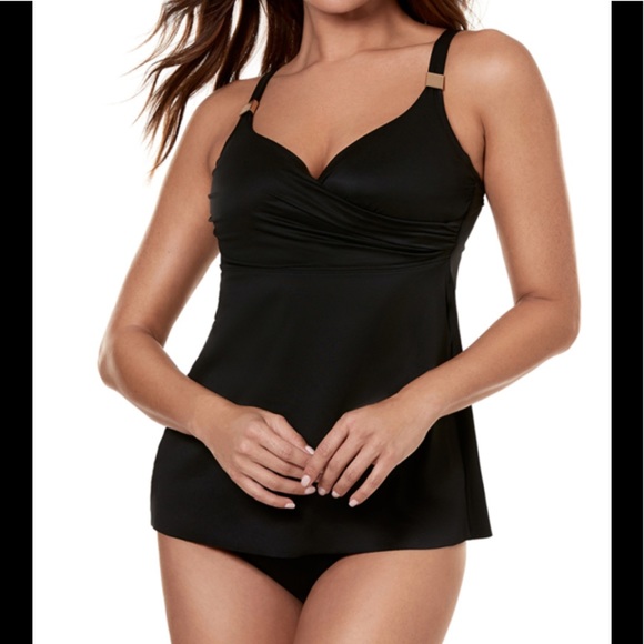 🆕NWT MIRACLESUIT SOLID SURPLICE TANKINI TOP - Picture 5 of 12